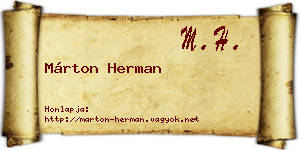 Márton Herman névjegykártya
